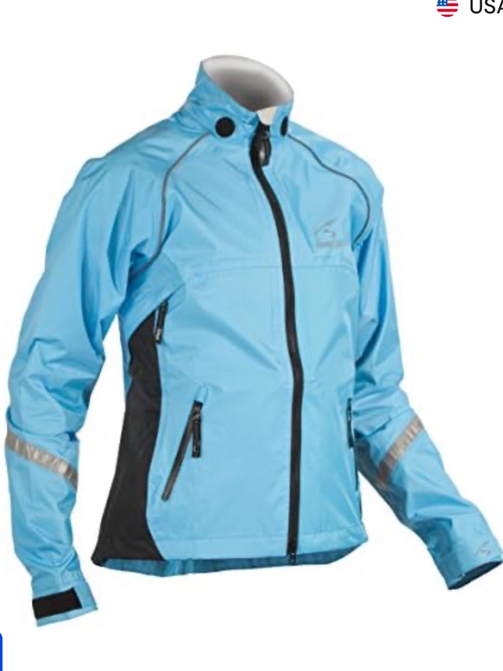 Woman’s SHOWERS PASS Lightweight Blue Windbreaker/Rain commuter Jacket, NEW